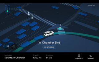 Screenshot of the Waymo One app’s route tracker